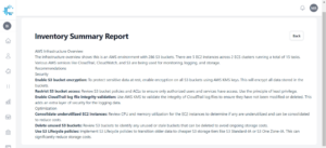 Inventory summary report. 